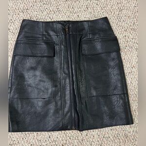 Black faux Leather Skirt 21 saints faux leather skirt front pockets NWT